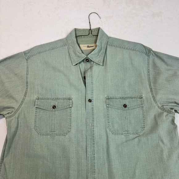 Vintage Penmans Men's L Polo Dress Shirt Light Green Button Up Short Sleeve - Picture 4 of 12